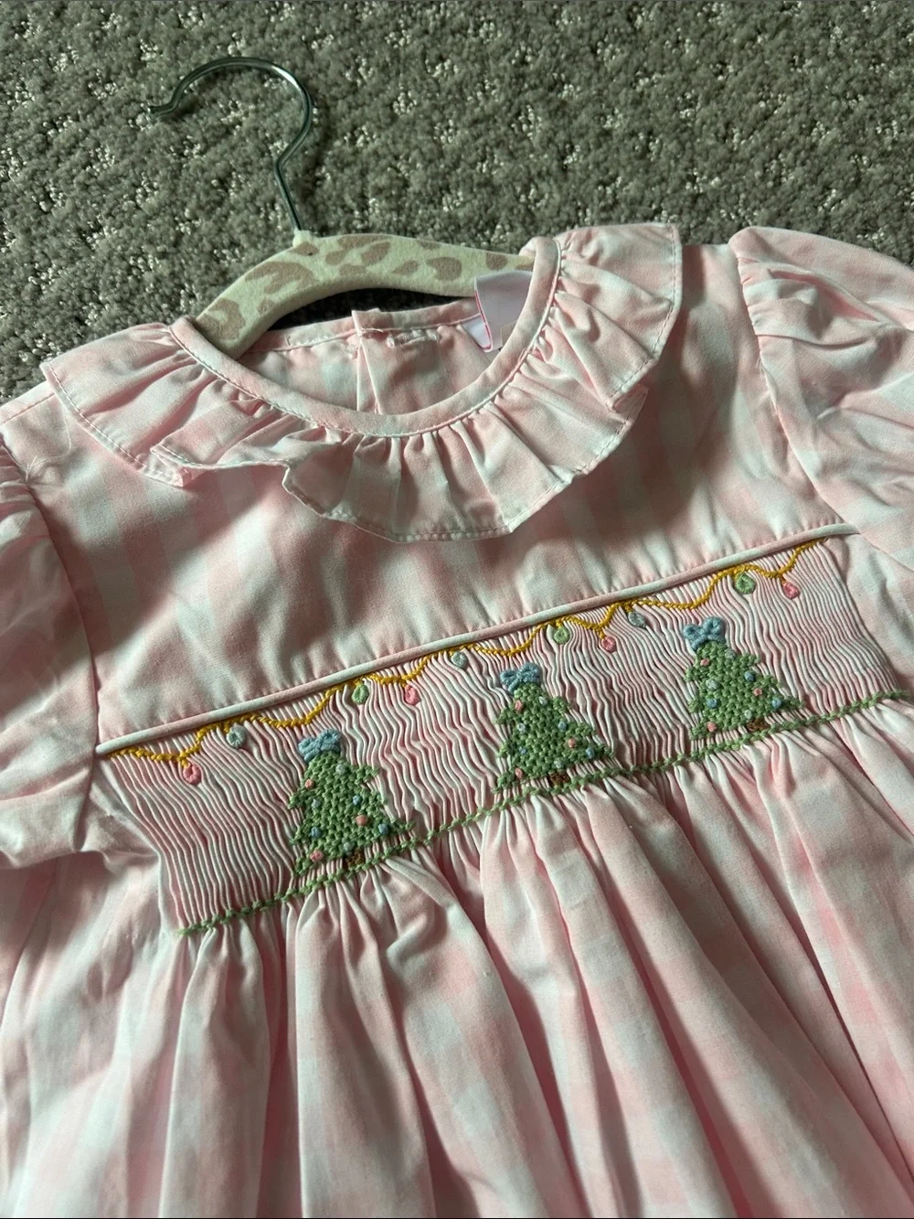 Stitchy Fish Christmas Smocked Diaper Set